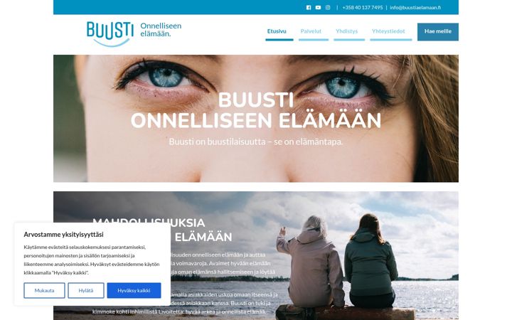 Screenshot of buustiaelamaan.fi