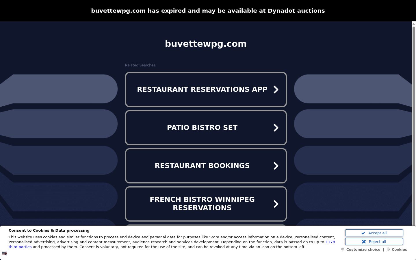 Screenshot of the consent banner shown before any interaction
