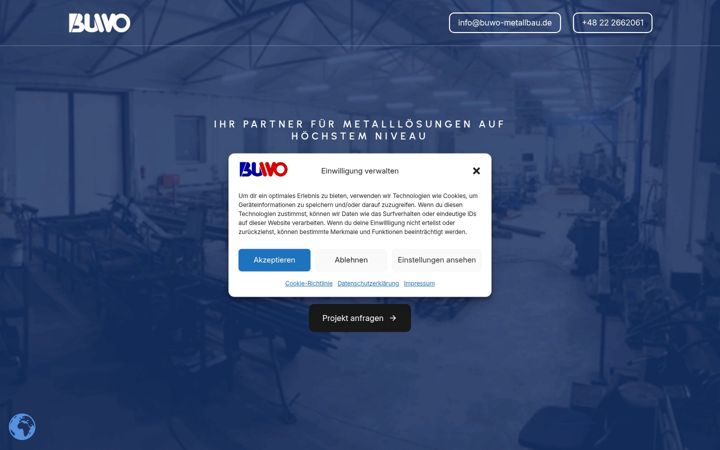 Screenshot of buwo-metallbau.de