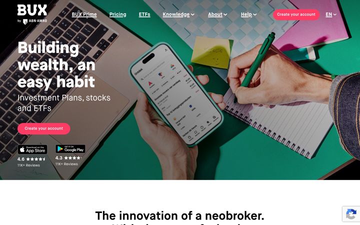 Screenshot of bux.com