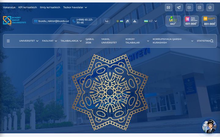 Screenshot of buxdu.uz