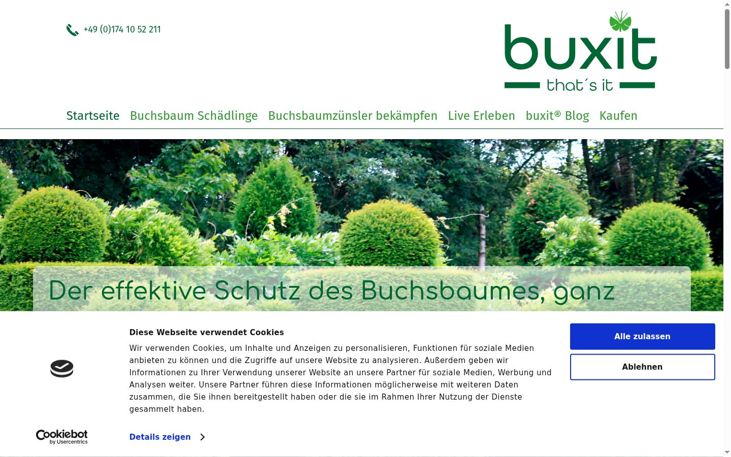 Screenshot of the consent banner shown before any interaction