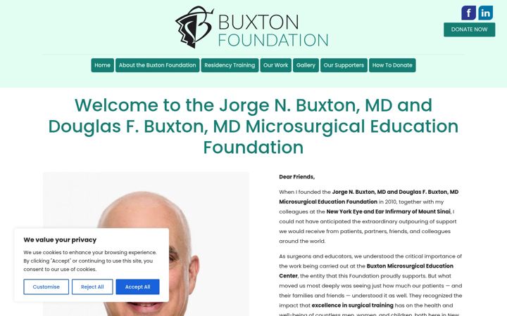 Kuvakaappaus sivustosta buxtonfoundation.org