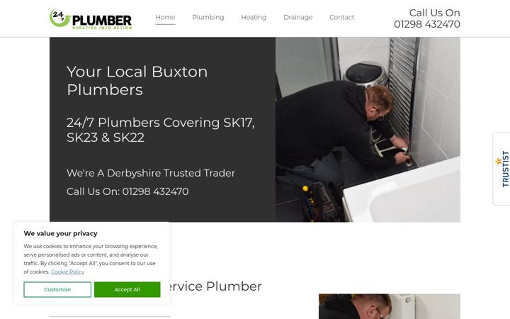 Screenshot of buxtonplumbers.co.uk