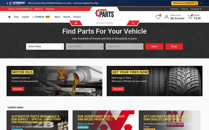 Screenshot of buyallparts.com