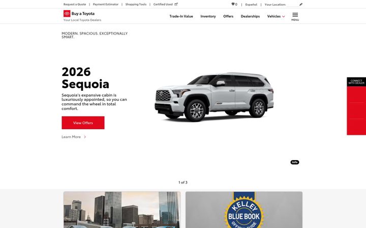Screenshot of buyatoyota.com