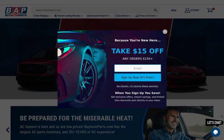 Screenshot of buyautoparts.com