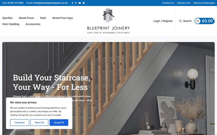 Screenshot of buycheapstairparts.co.uk
