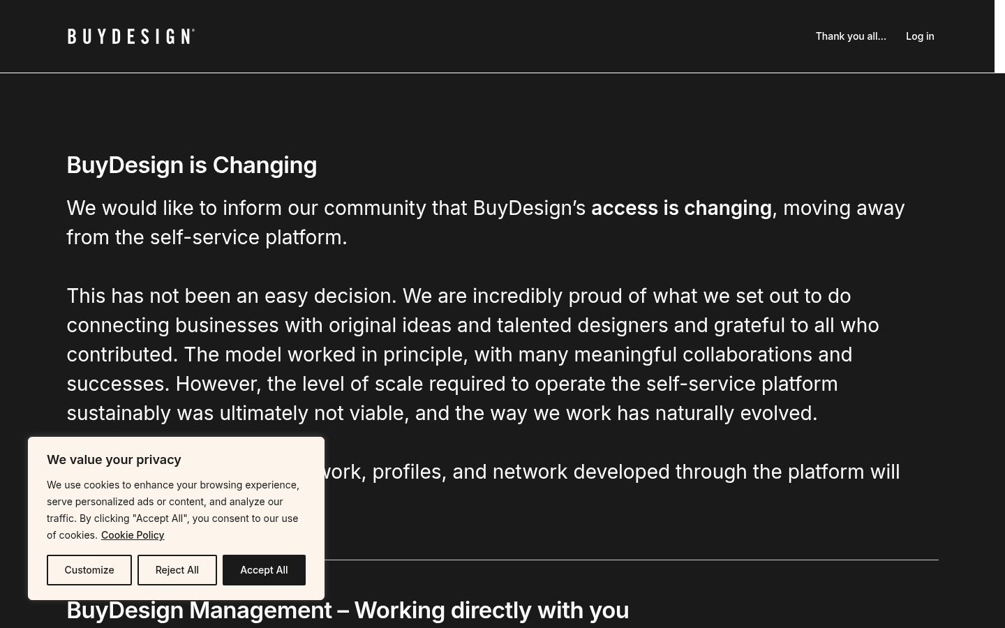 Screenshot of the consent banner shown before any interaction