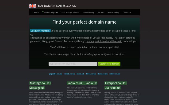 Kuvakaappaus sivustosta buydomainnames.co.uk