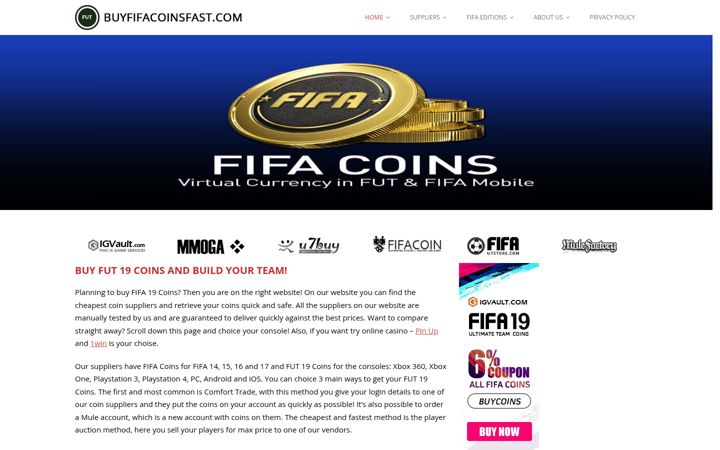 Screenshot of buyfifacoinsfast.com
