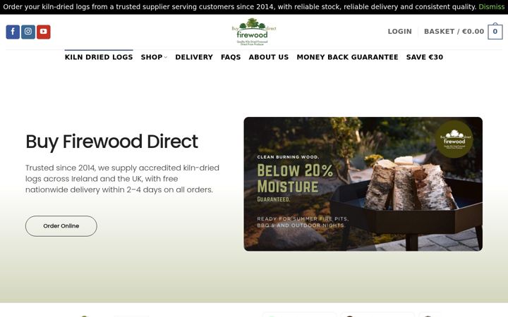 Zrzut ekranu buyfirewooddirect.ie