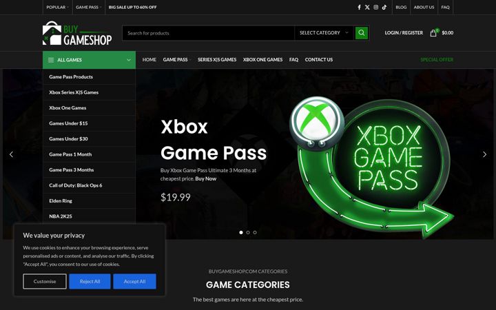 Screenshot of buygameshop.com