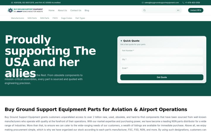 Screenshot of buygroundsupportequipment.com