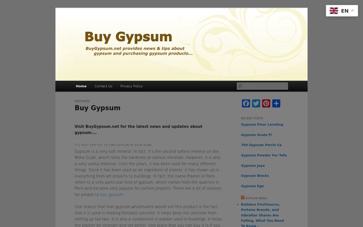 Screenshot of buygypsum.net