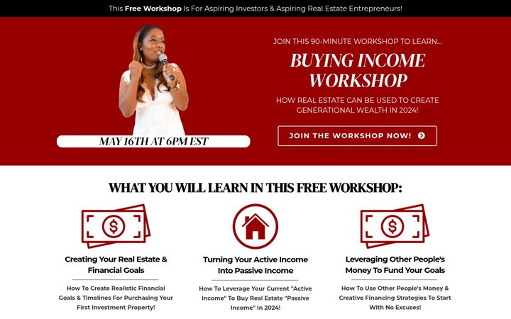 Screenshot of buyingincomeworkshop.com