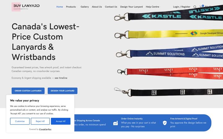Képernyőkép: buylanyard.ca