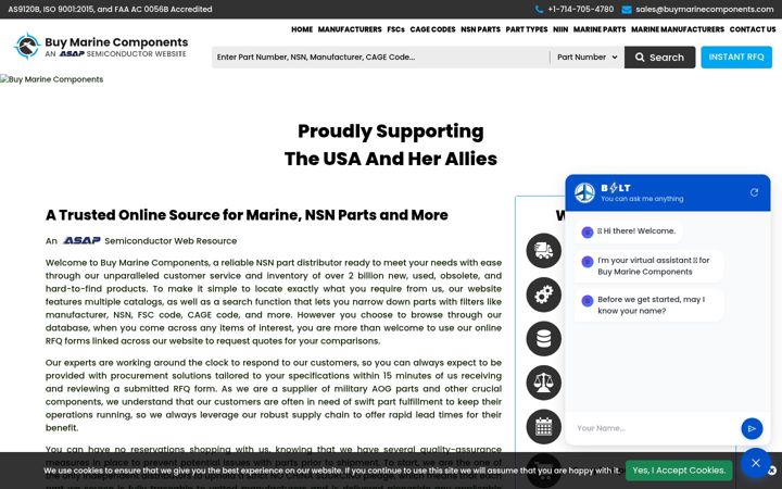 Screenshot of buymarinecomponents.com