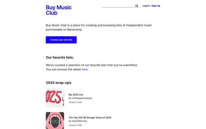 Screenshot stránky buymusic.club