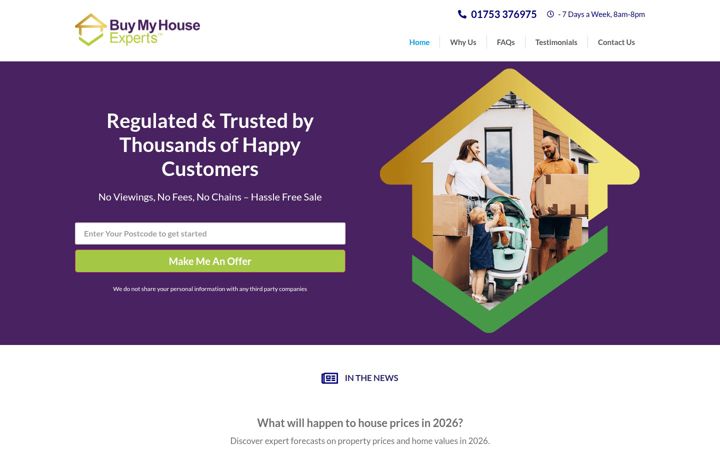 Екранна снимка на buymyhouseexperts.com