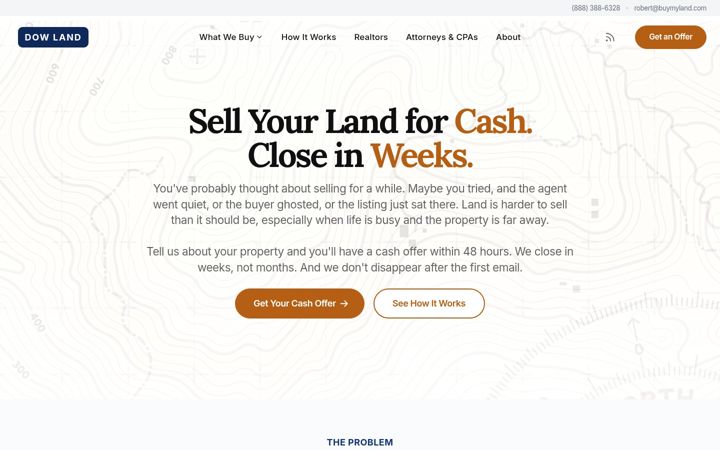 Screenshot of buymyland.com