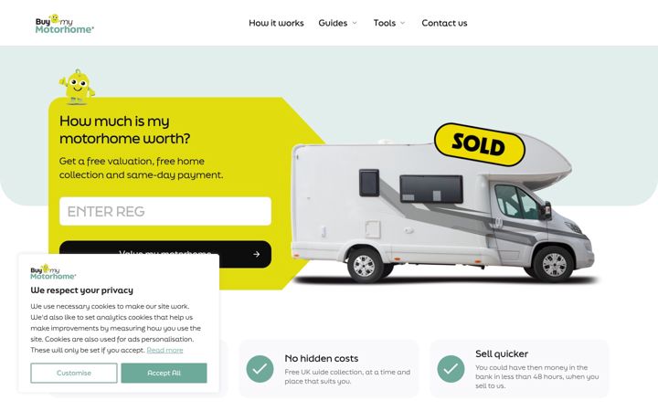 Screenshot of buymymotorhome.com