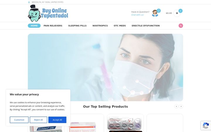 Screenshot of buyonlinetapentadol.com