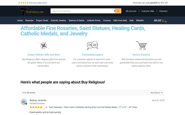 Screenshot of buyreligious.com