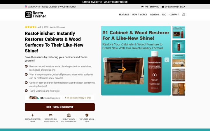 Screenshot of buyrestofinisher.com