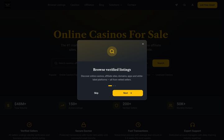 Screenshot of buysellcasino.com