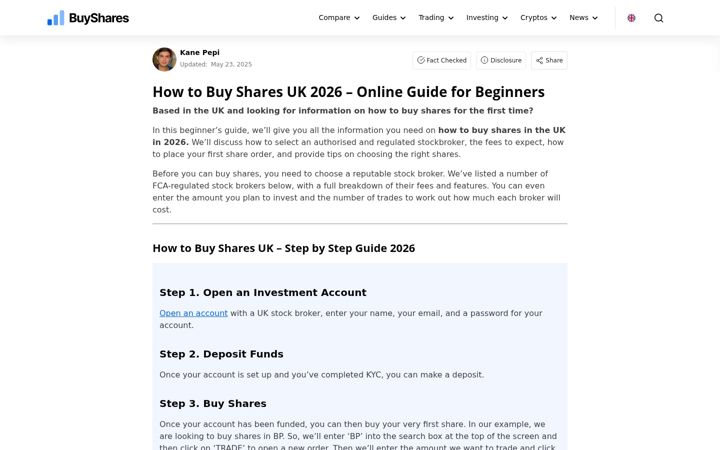 Screenshot of buyshares.co.uk