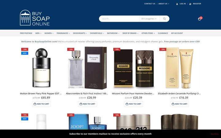 Screenshot of buysoaponline.com