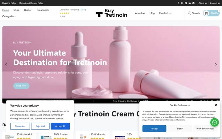 Screenshot von buytretinoin.org
