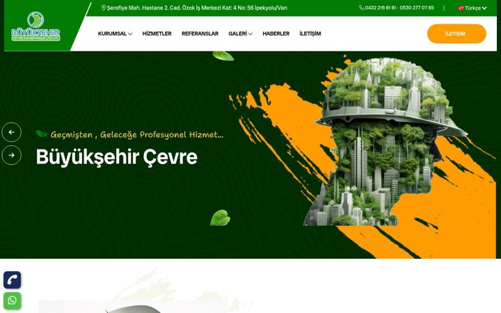Skjámynd af buyuksehircevre.com.tr