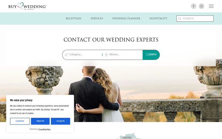 Screenshot of buyweddinginitaly.it