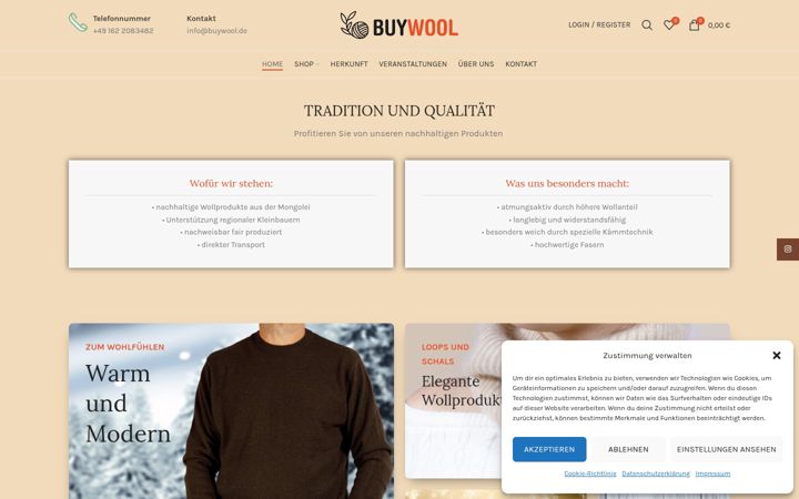 Ekrano kopija buywool.de