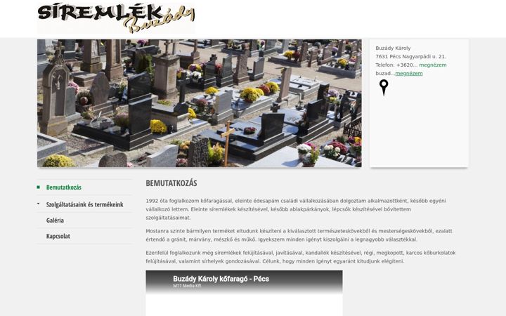 Screenshot of buzady-sirko.hu