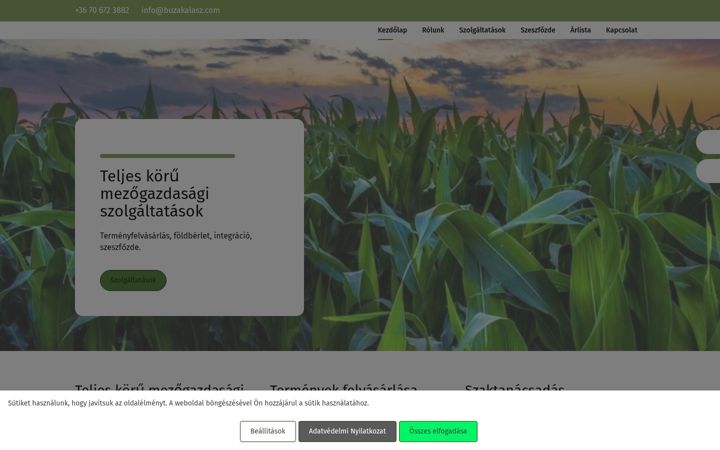 Screenshot of buzakalaszzrt.hu