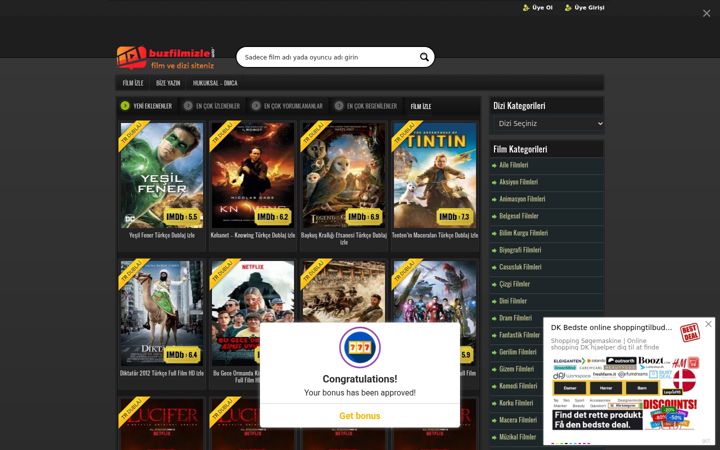 Screenshot of buzfilmizle3.com