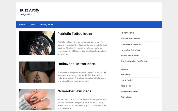Screenshot of buzzartify.com