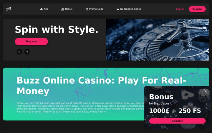 Screenshot of buzzcasino.org