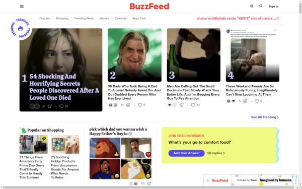 Screenshot of buzzfeed.com