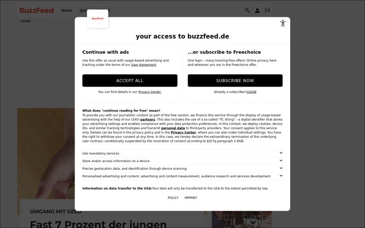 Screenshot of buzzfeed.de