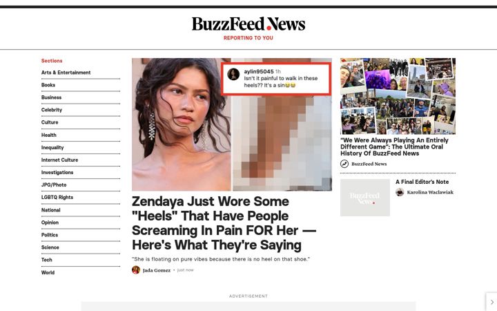 Kuvakaappaus sivustosta buzzfeednews.com