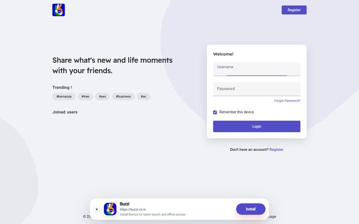 Screenshot of buzzi.co.in