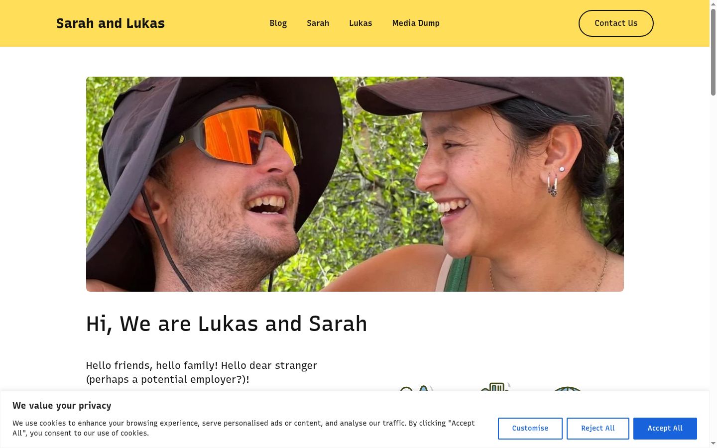 Screenshot of the consent banner shown before any interaction