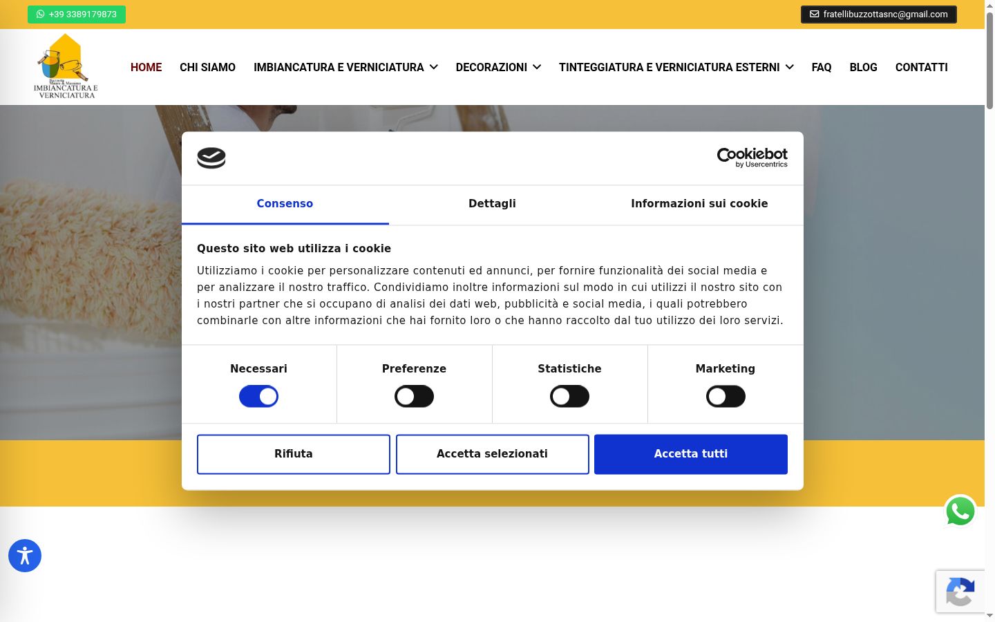 Snímek obrazovky baneru souhlasu zobrazeného před jakoukoli interakcí