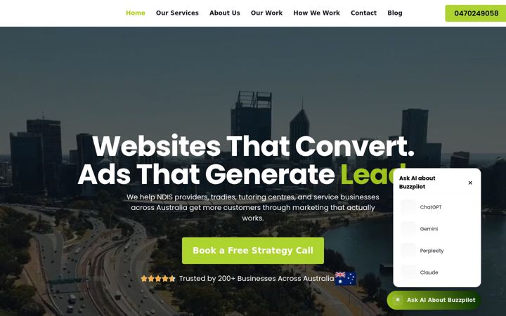 Screenshot of buzzpilot.com.au