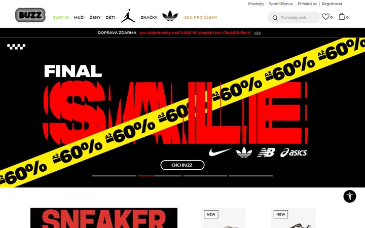 Screenshot of buzzsneakers.cz