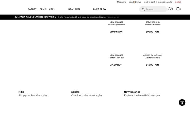 Screenshot stránky buzzsneakers.ro